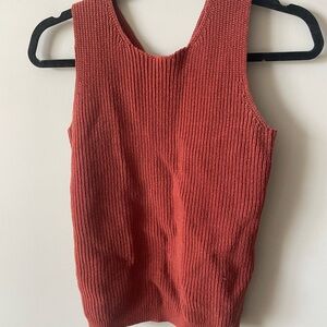 Rust Sleeveless Knit Top